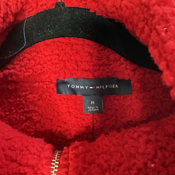 Tommy Hilfiger Women's Sherpa Long Sleeve Jacket Full Zip Red Size Medium NEW - Picture 3 of 4